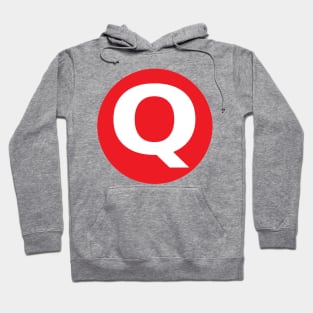 Letter Q Big Red Dot Letters & Numbers Hoodie